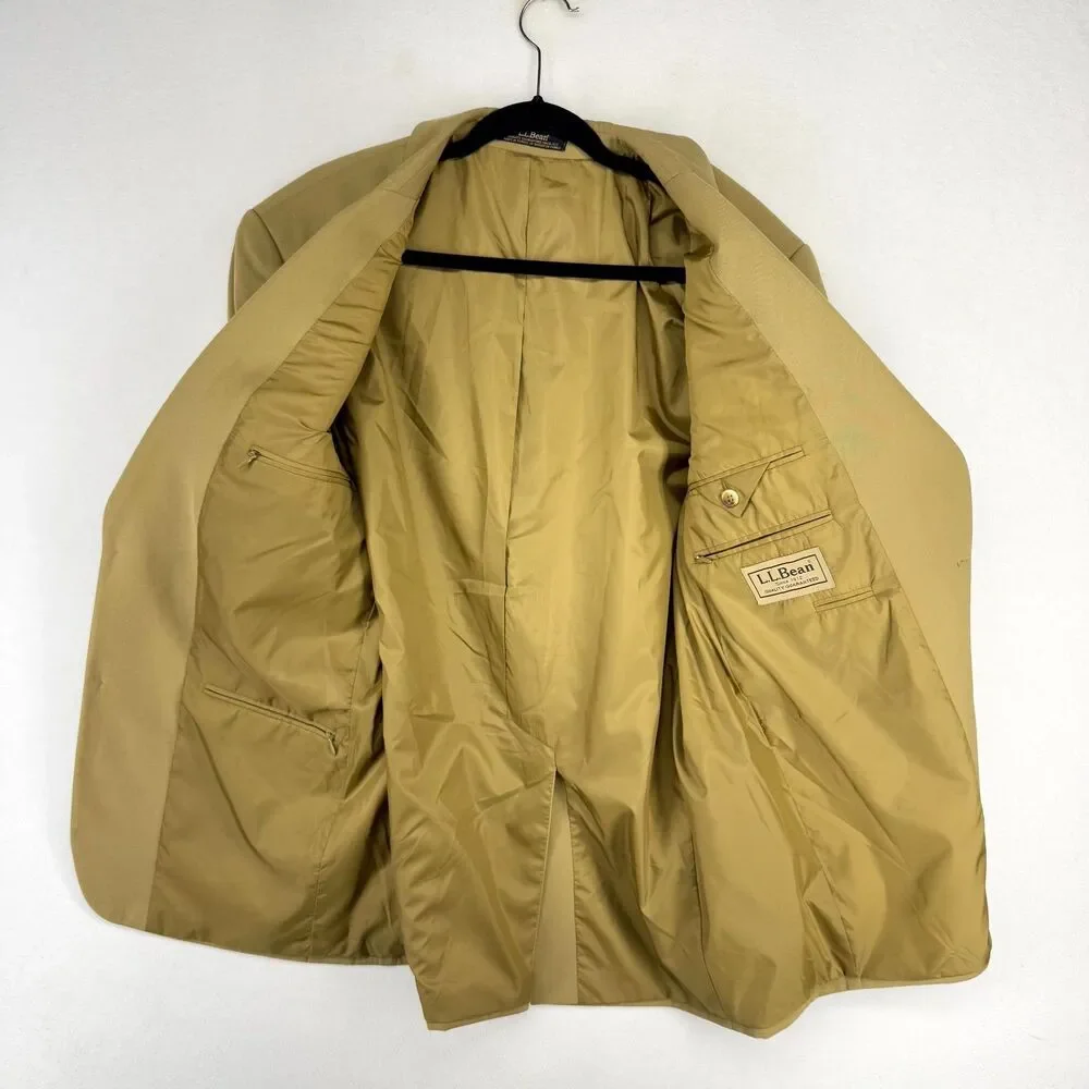 L. L. Bean Dark Beige‎ Blazer with Gold Buttons Mens Size 42 R